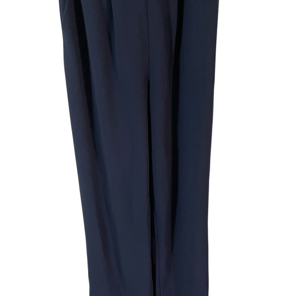 NWT Calvin Klein Navy White Accents Belted Wide Leg Jumpsuit  Women Size 4 - Picture 4 of 9